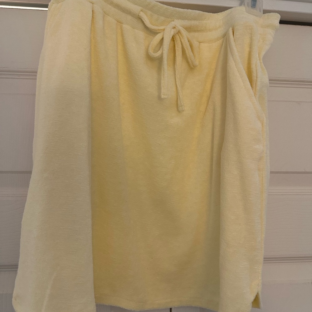 Cynthia Rowley Yellow Wrap Skirt with Tie Front
Terry cloth